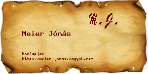Meier Jónás névjegykártya